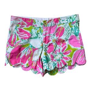 Lilly Pulitzer Buttercup Shorts Don't Give a Cluck Print 100% Cotton Women's 4